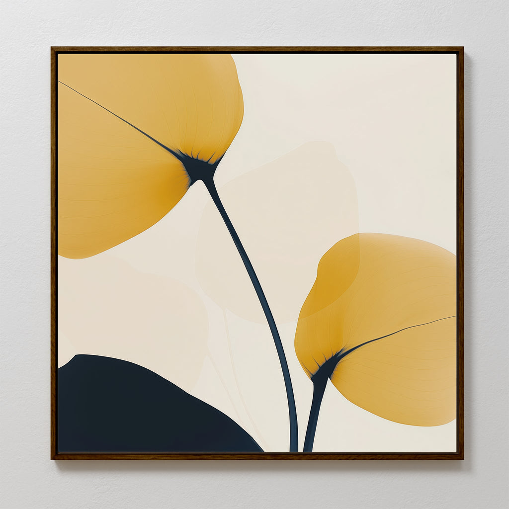 Whispers of Amber – golden yellow botanical canvas wall art print by Aspire Prints