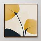 Whispers of Amber – golden yellow botanical canvas wall art print by Aspire Prints