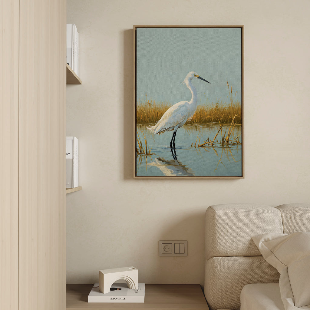 Whisper of the Wetlands Canvas Print – neutral-toned vintage canvas wall art print by Aspire Prints