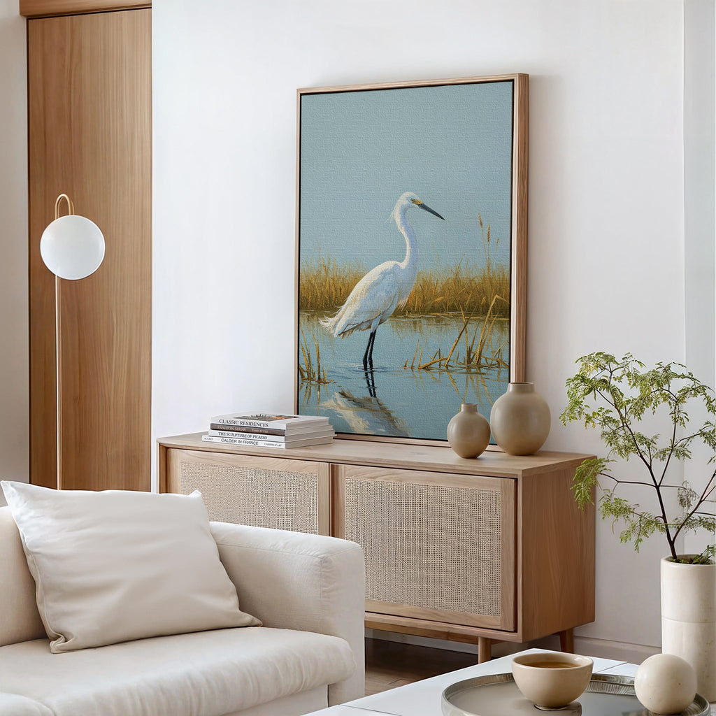 Whisper of the Wetlands Canvas Print – neutral-toned vintage canvas wall art print by Aspire Prints