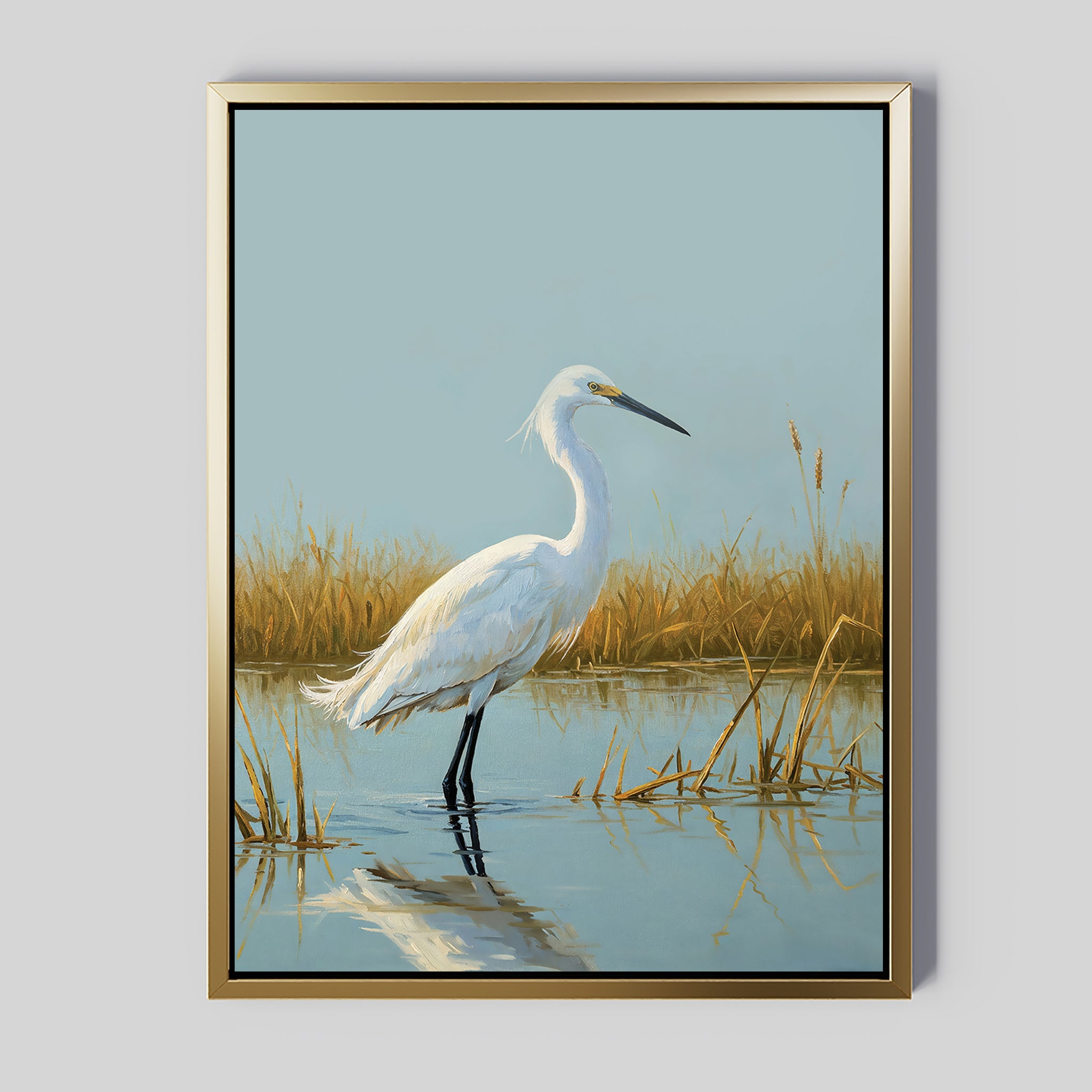 Whisper of the Wetlands Canvas Print – neutral-toned vintage canvas wall art print by Aspire Prints
