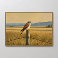 Kestrel's Quiet Vigil – neutral-toned vintage canvas wall art print by Aspire Prints