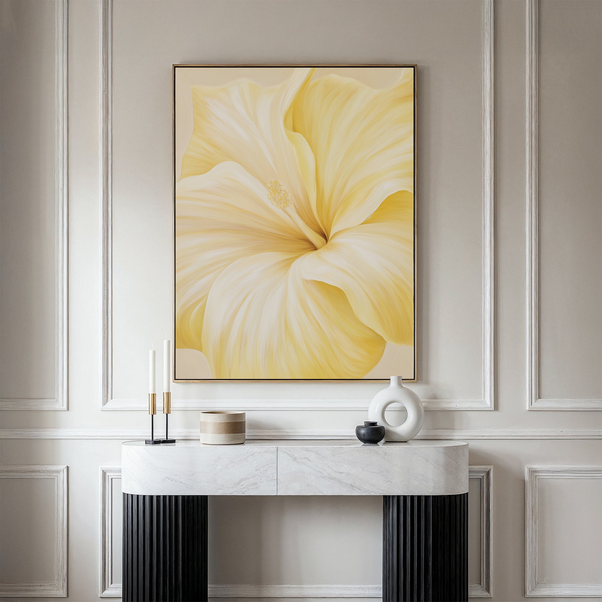 Sunlit Whisper – neutral-toned botanical canvas wall art print by Aspire Prints