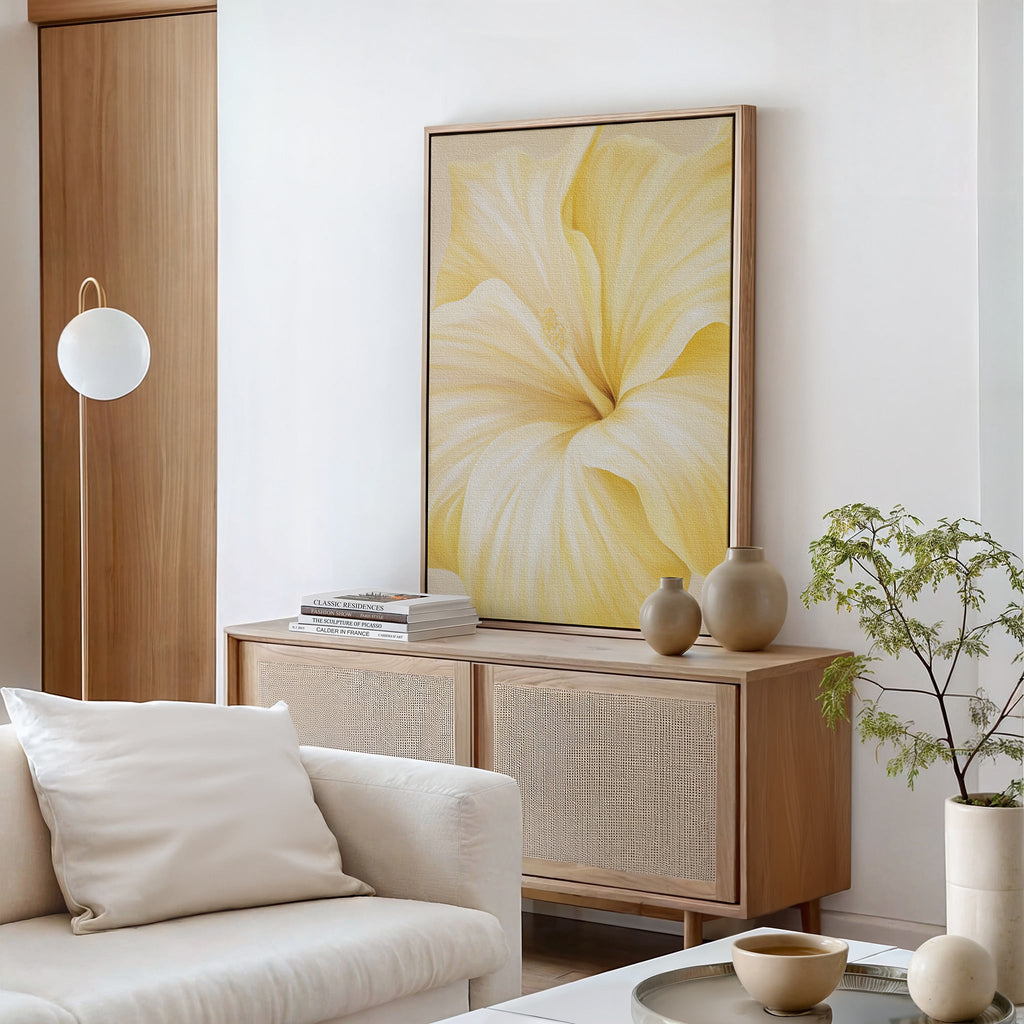 Sunlit Whisper – neutral-toned botanical canvas wall art print by Aspire Prints