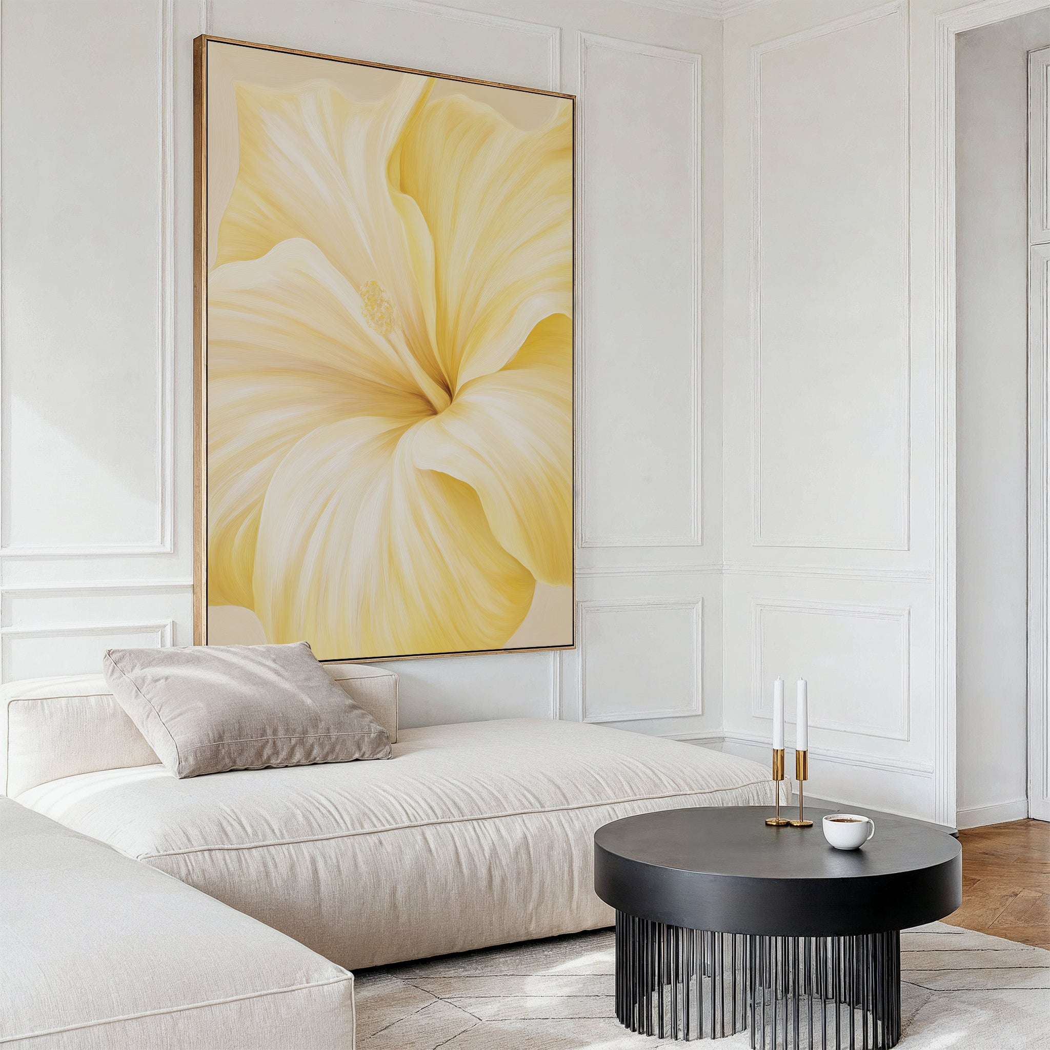 Sunlit Whisper – neutral-toned botanical canvas wall art print by Aspire Prints
