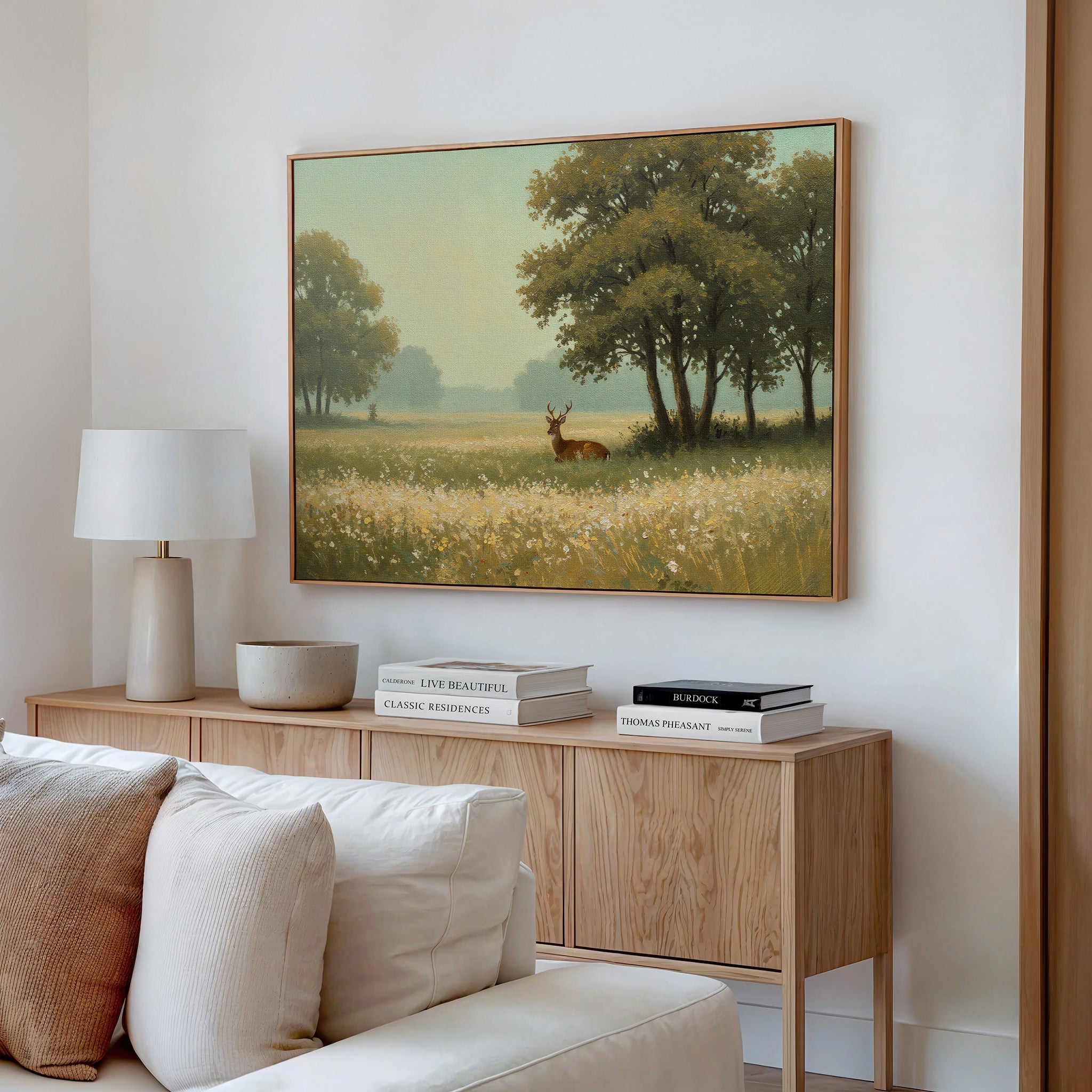 Where the Wildflowers Sleep – neutral-toned vintage canvas wall art print by Aspire Prints