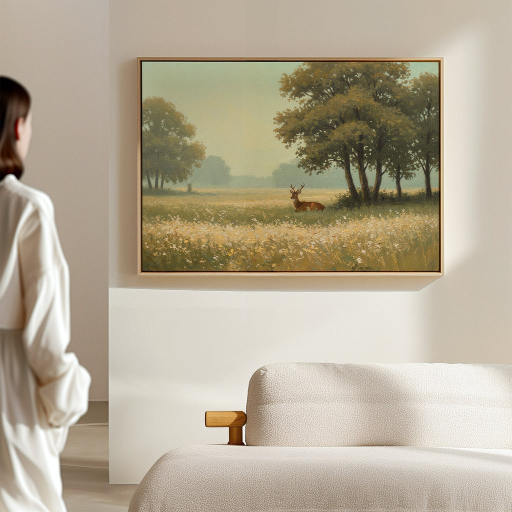Where the Wildflowers Sleep – neutral-toned vintage canvas wall art print by Aspire Prints