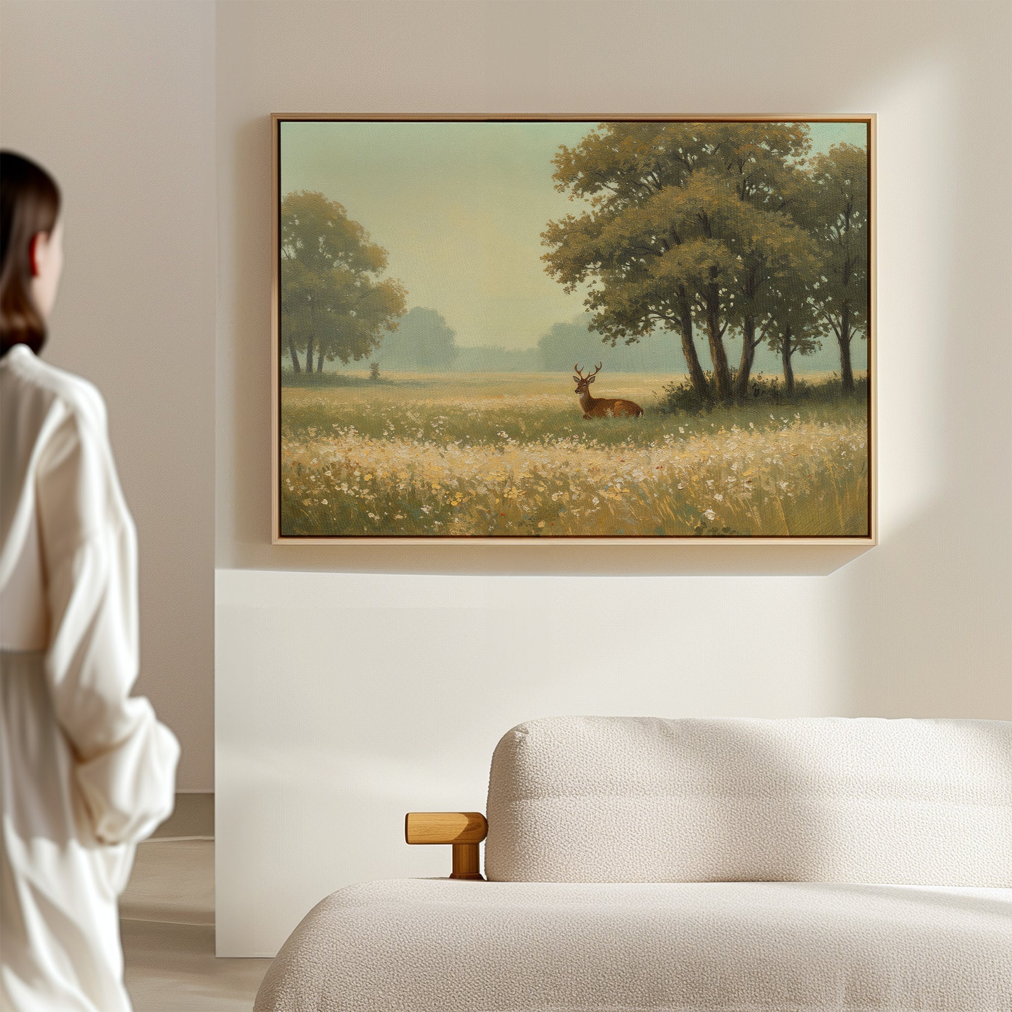 Where the Wildflowers Sleep – neutral-toned vintage canvas wall art print by Aspire Prints
