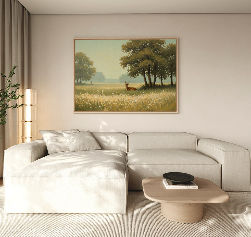 Where the Wildflowers Sleep – neutral-toned vintage canvas wall art print by Aspire Prints