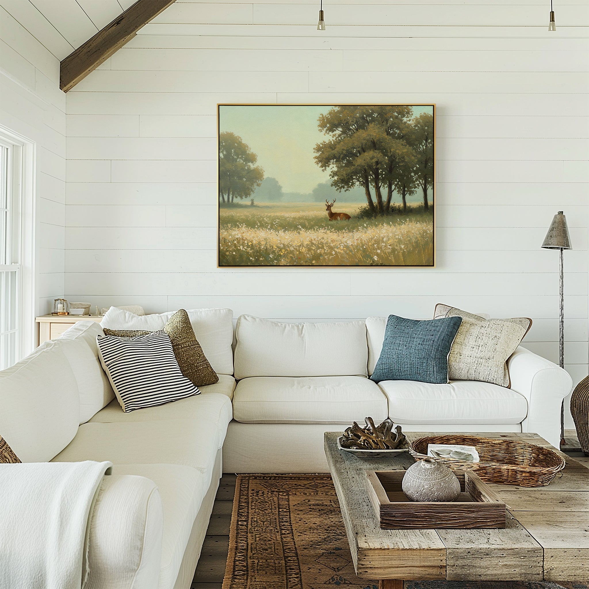 Where the Wildflowers Sleep – neutral-toned vintage canvas wall art print by Aspire Prints
