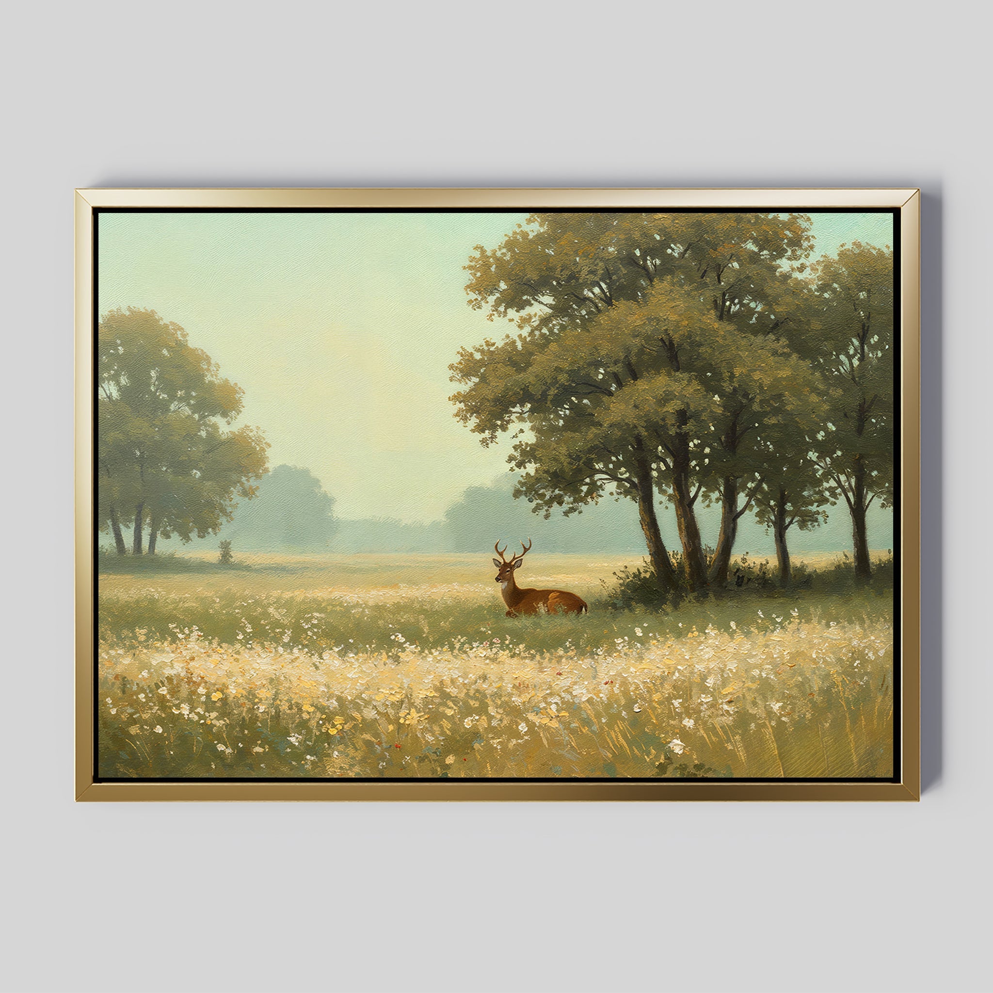 Where the Wildflowers Sleep – neutral-toned vintage canvas wall art print by Aspire Prints