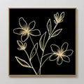Whispers in Gold – black botanical canvas wall art print by Aspire Prints