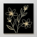Whispers in Gold – black botanical canvas wall art print by Aspire Prints