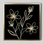 Whispers in Gold – black botanical canvas wall art print by Aspire Prints
