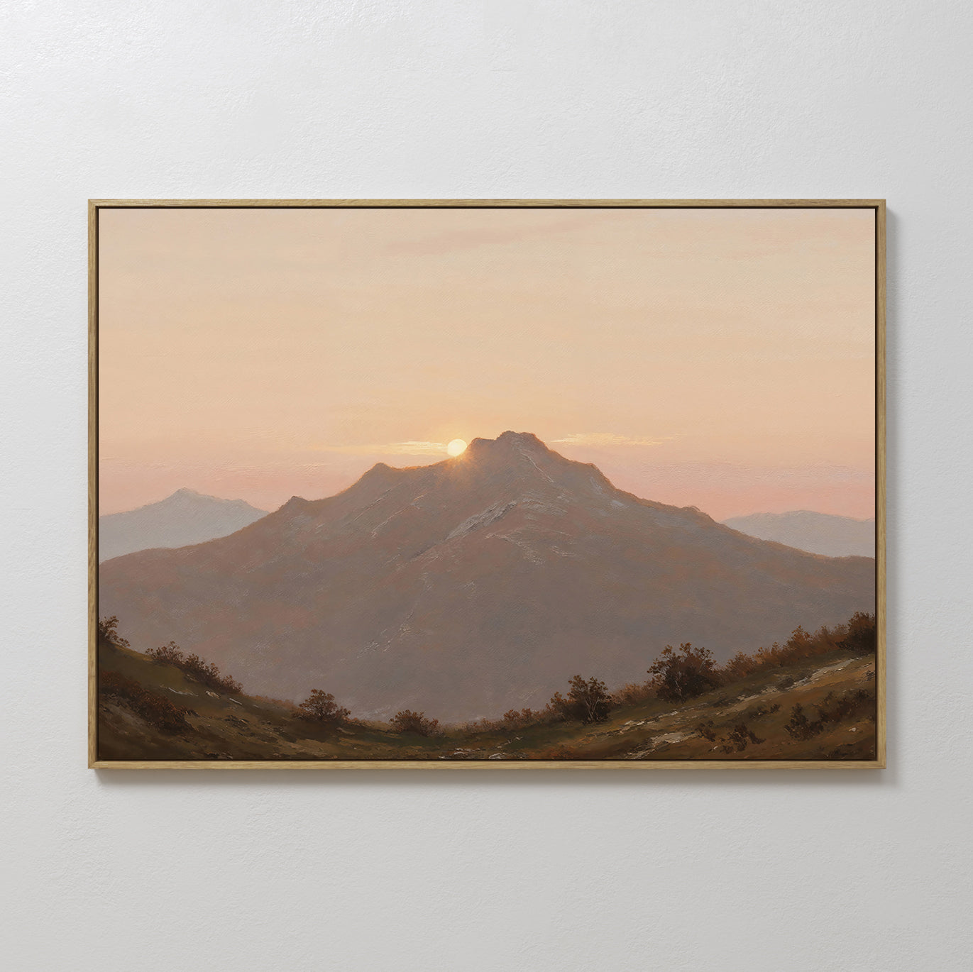 Sunrise Over the Ochre Ridge – multicolour vintage canvas wall art print by Aspire Prints