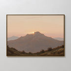 Sunrise Over the Ochre Ridge – multicolour vintage canvas wall art print by Aspire Prints