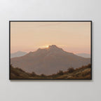 Sunrise Over the Ochre Ridge – multicolour vintage canvas wall art print by Aspire Prints