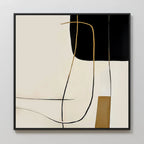 Whispered Filament – black and white abstract canvas wall art print by Aspire Prints