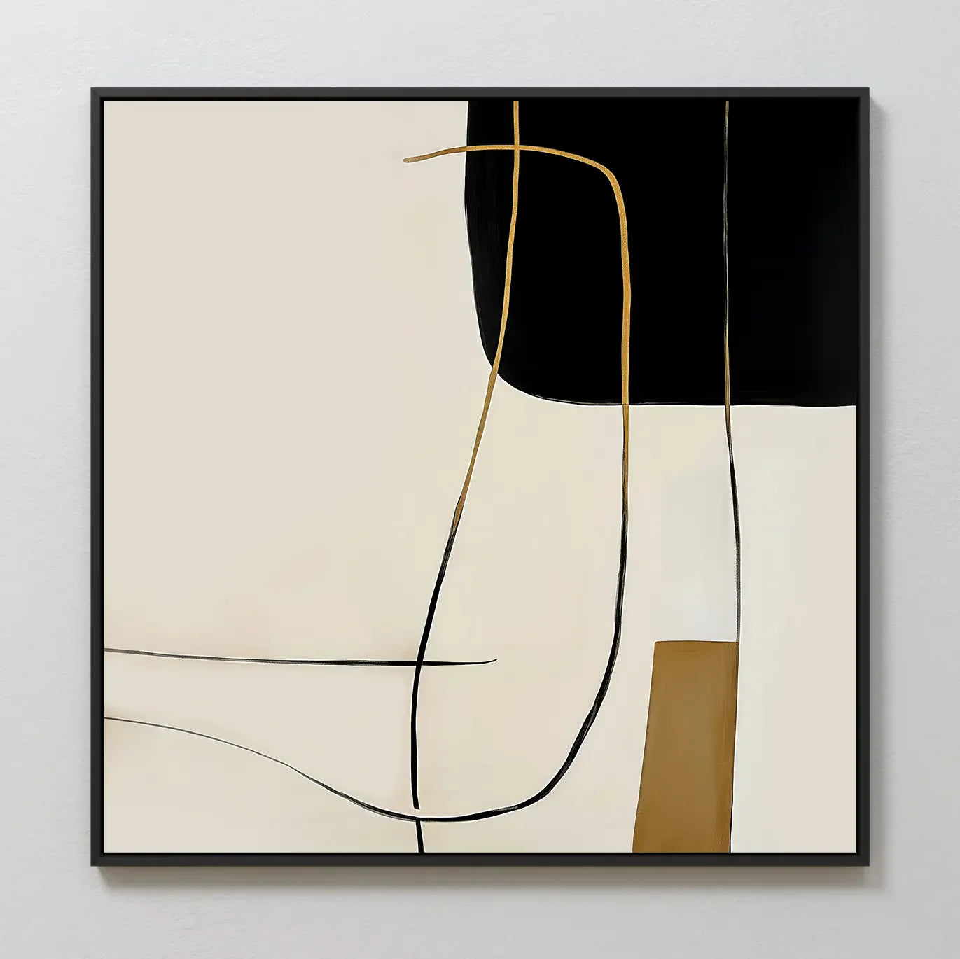Whispered Filament – black and white abstract canvas wall art print by Aspire Prints