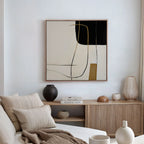 Whispered Filament – black and white abstract canvas wall art print by Aspire Prints
