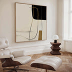 Whispered Filament – black and white abstract canvas wall art print by Aspire Prints