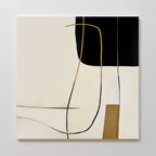 Whispered Filament – black and white abstract canvas wall art print by Aspire Prints
