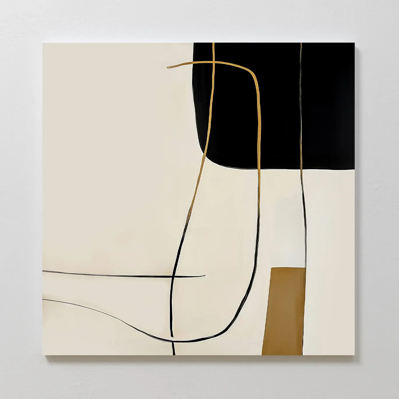 Whispered Filament – black and white abstract canvas wall art print by Aspire Prints
