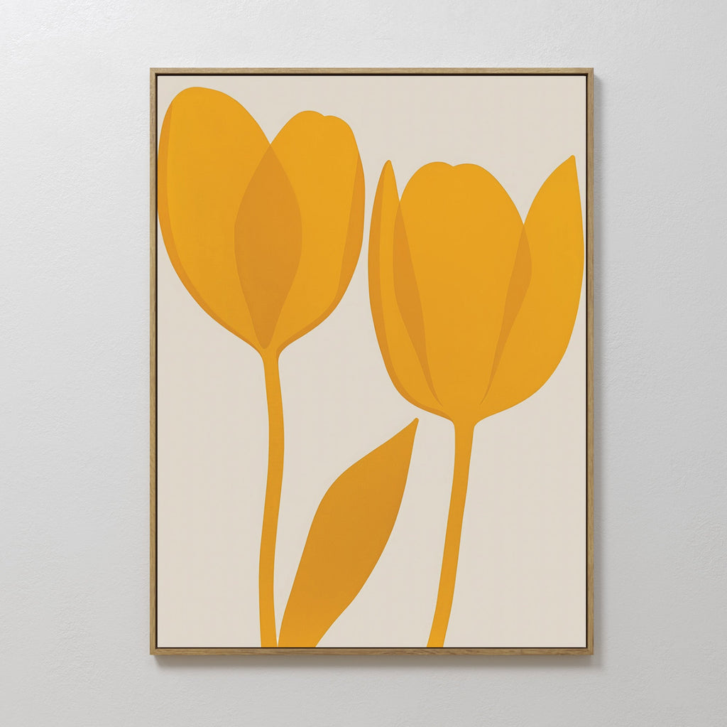 Sunlit Petals in Bloom – golden yellow botanical canvas wall art print by Aspire Prints