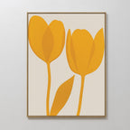 Sunlit Petals in Bloom – golden yellow botanical canvas wall art print by Aspire Prints