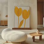 Sunlit Petals in Bloom – golden yellow botanical canvas wall art print by Aspire Prints