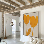 Sunlit Petals in Bloom – golden yellow botanical canvas wall art print by Aspire Prints