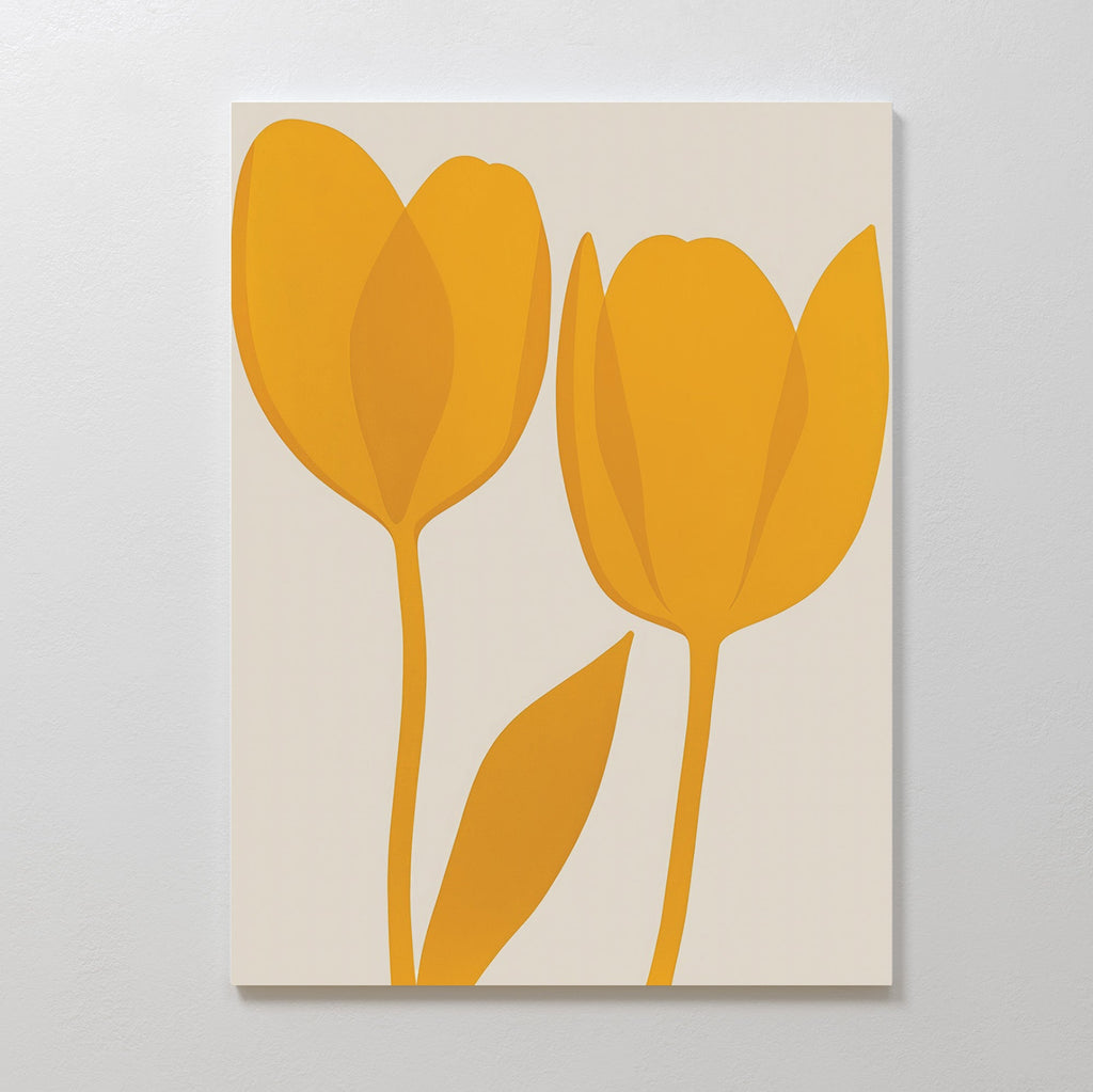Sunlit Petals in Bloom – golden yellow botanical canvas wall art print by Aspire Prints