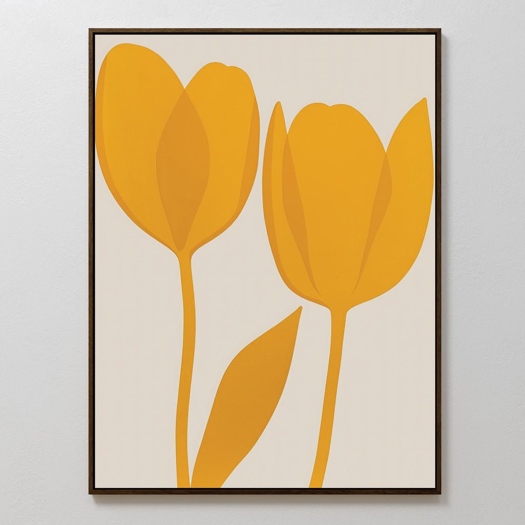 Sunlit Petals in Bloom – golden yellow botanical canvas wall art print by Aspire Prints