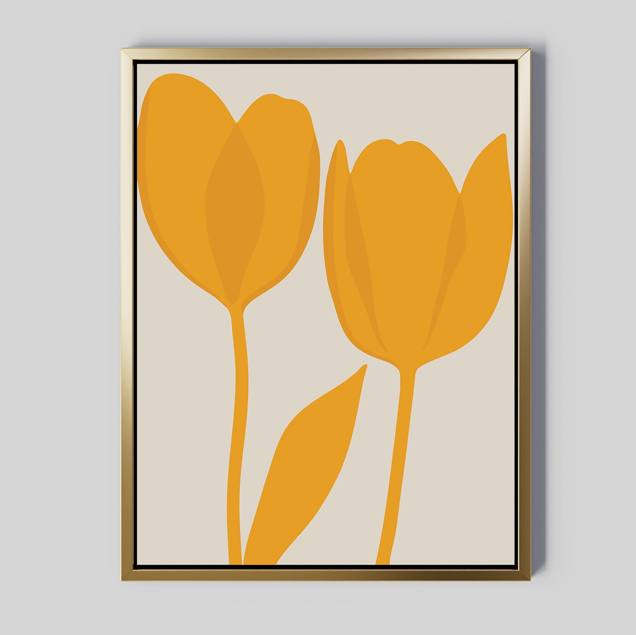Sunlit Petals in Bloom – golden yellow botanical canvas wall art print by Aspire Prints