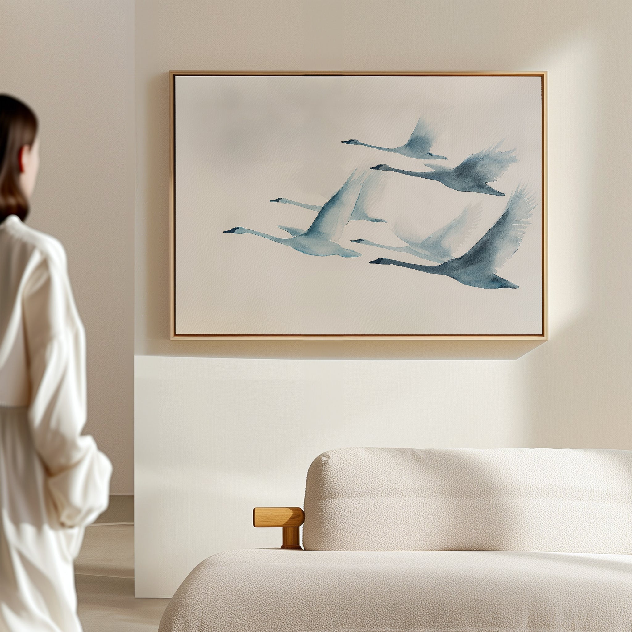 Whispers on the Wind – neutral-toned wildlife canvas wall art print by Aspire Prints