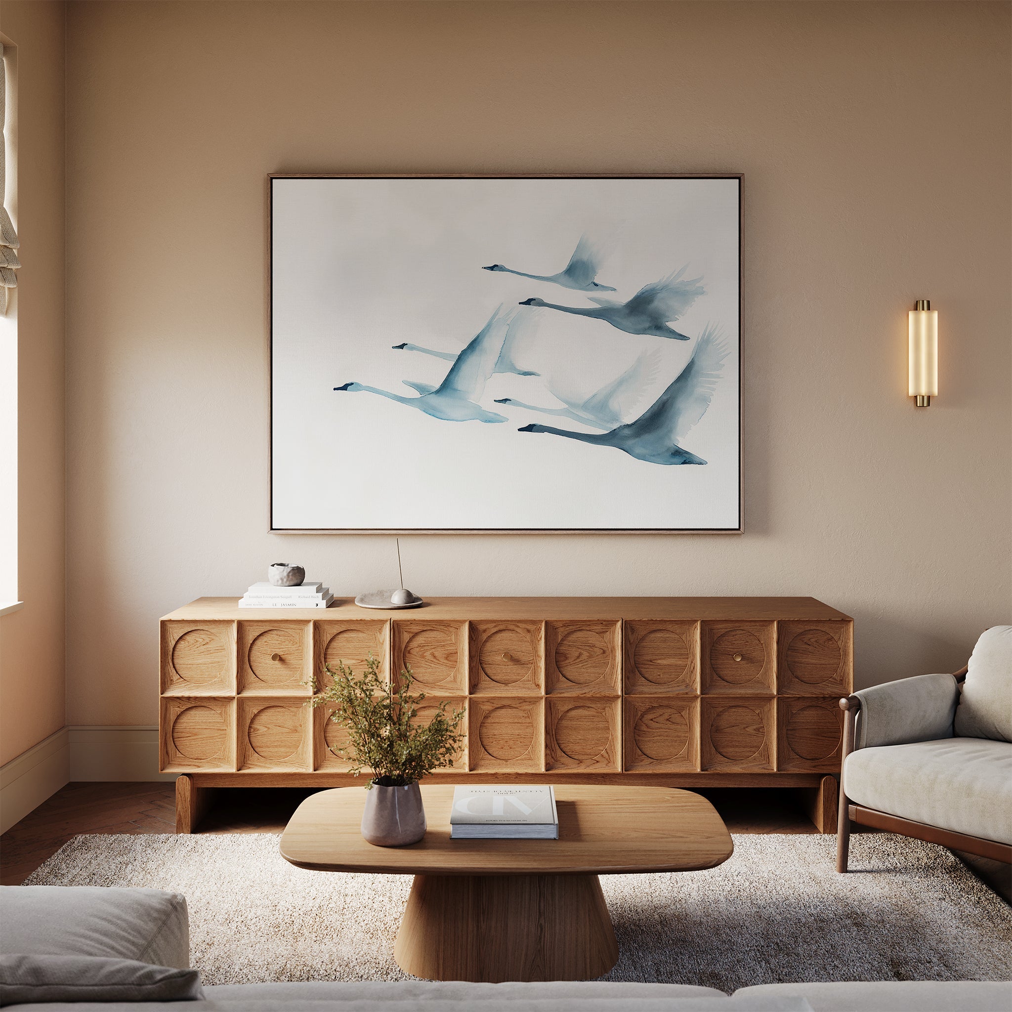 Whispers on the Wind – neutral-toned wildlife canvas wall art print by Aspire Prints