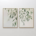 Whispering Fronds Diptych – Set of 2 Canvas Prints set of 2 – green botanical canvas wall art by Aspire Prints