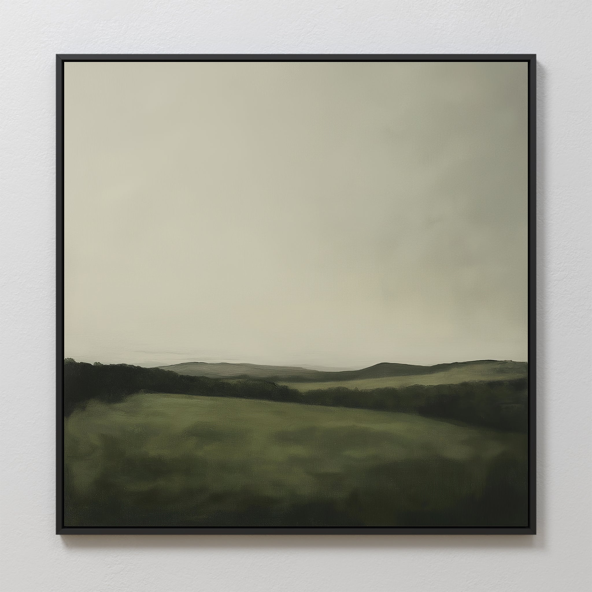 Whispering Ridges at Twilight Canvas Print – green landscape canvas wall art print by Aspire Prints