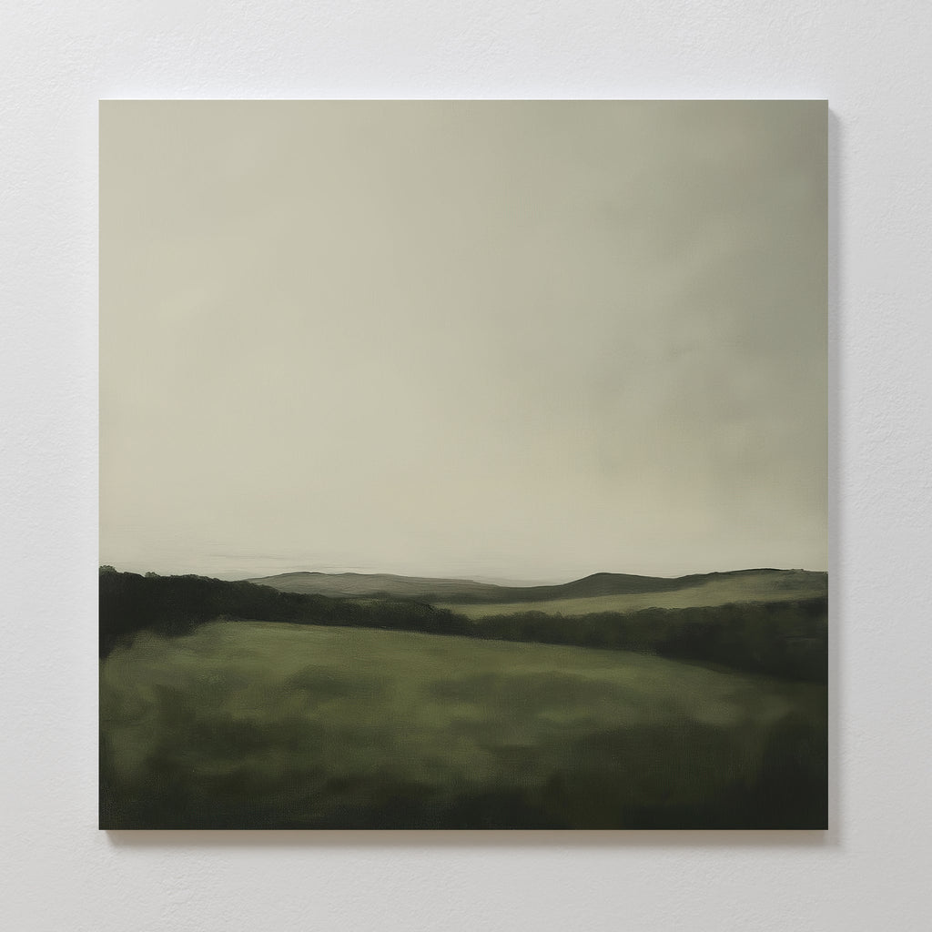 Whispering Ridges at Twilight Canvas Print – green landscape canvas wall art print by Aspire Prints