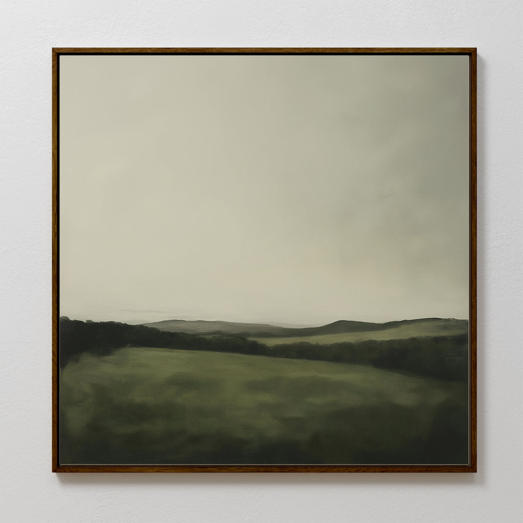 Whispering Ridges at Twilight Canvas Print – green landscape canvas wall art print by Aspire Prints