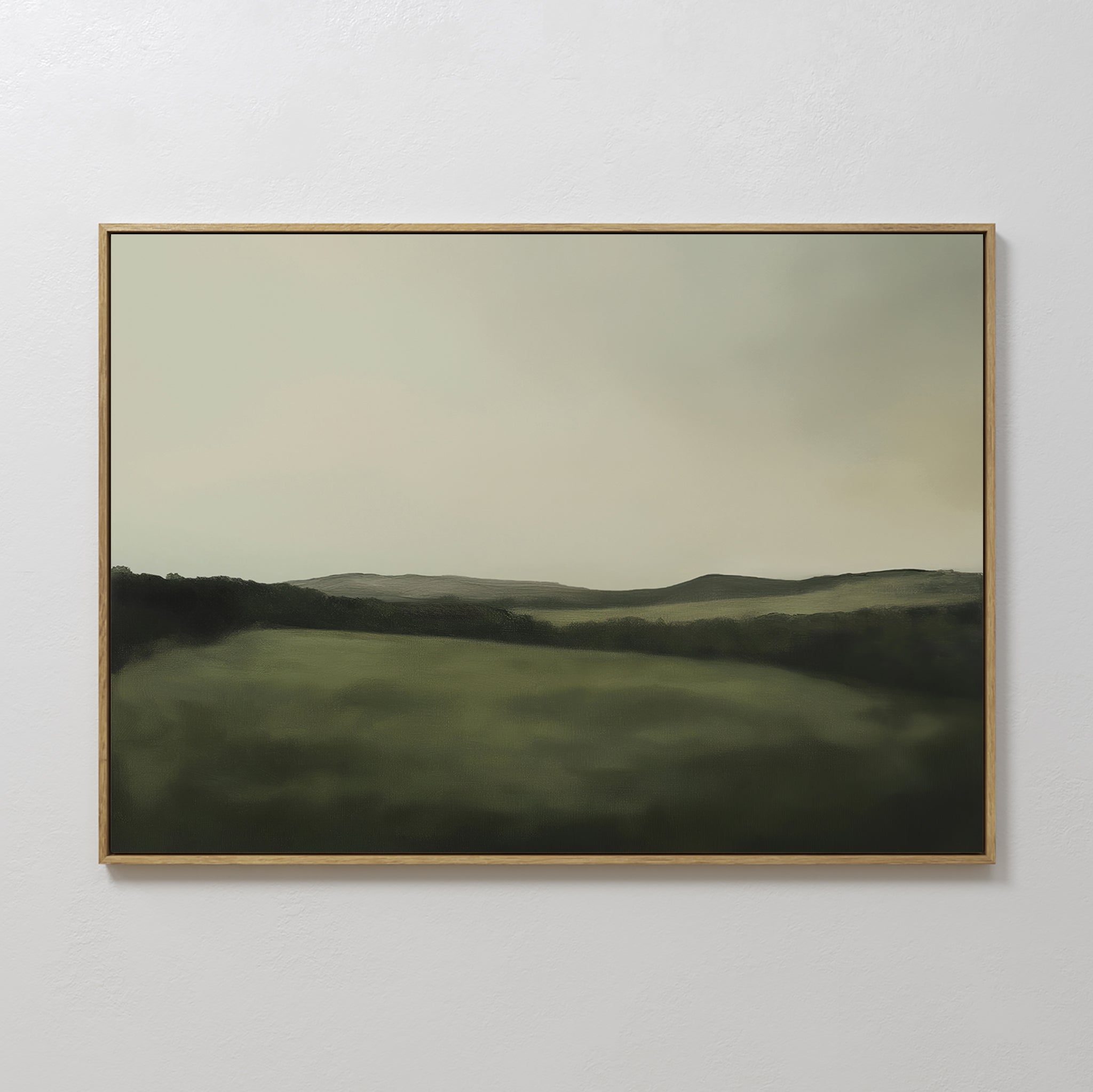Whispering Hills at Twilight – green landscape canvas wall art print by Aspire Prints