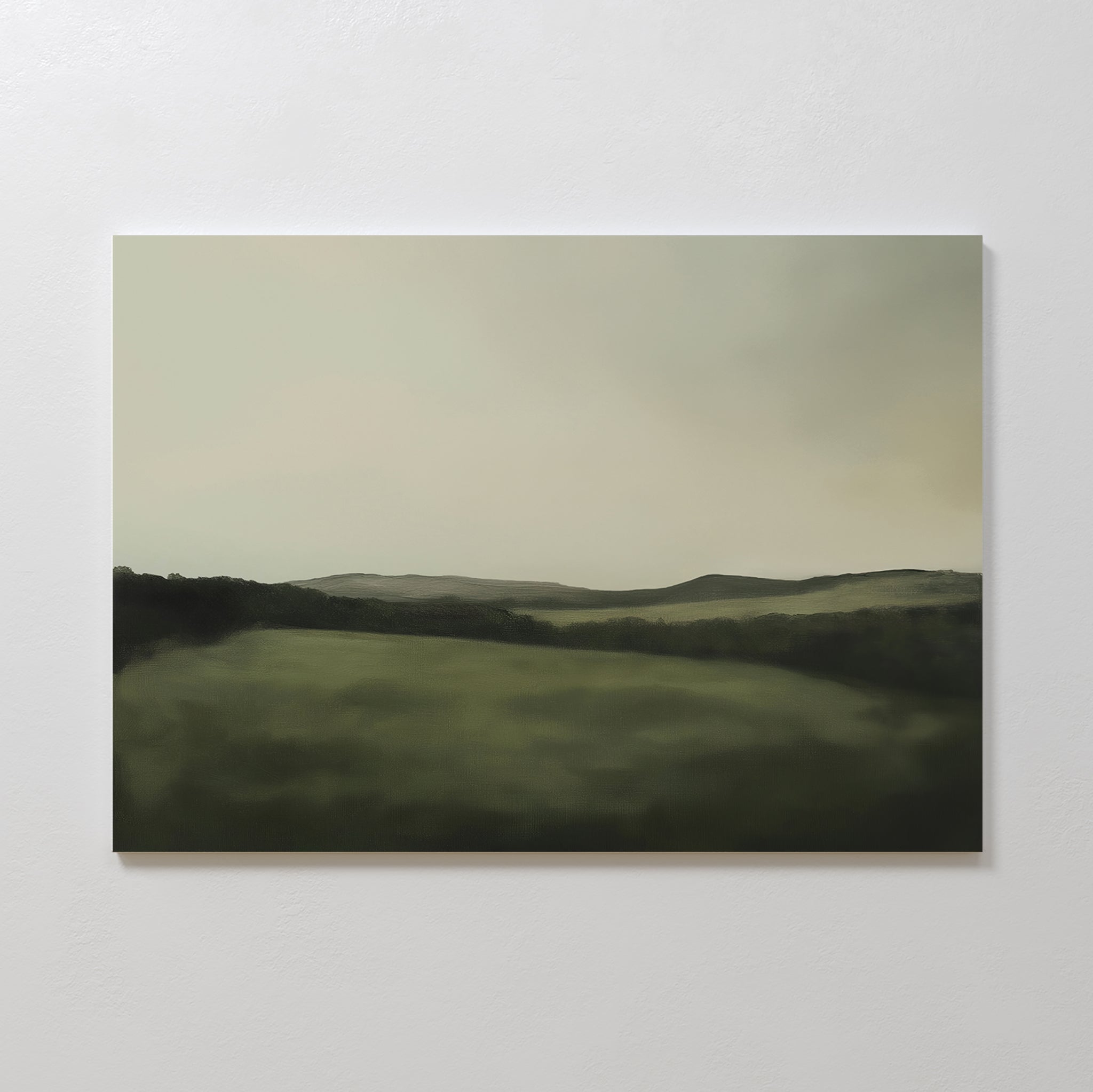 Whispering Hills at Twilight – green landscape canvas wall art print by Aspire Prints