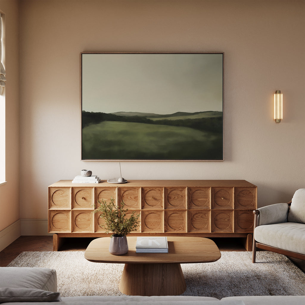 Whispering Hills at Twilight – green landscape canvas wall art print by Aspire Prints