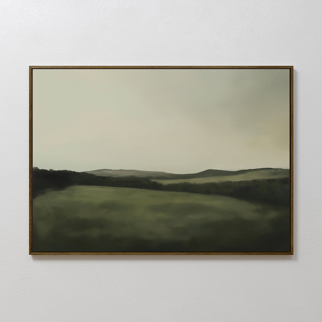 Whispering Hills at Twilight – green landscape canvas wall art print by Aspire Prints