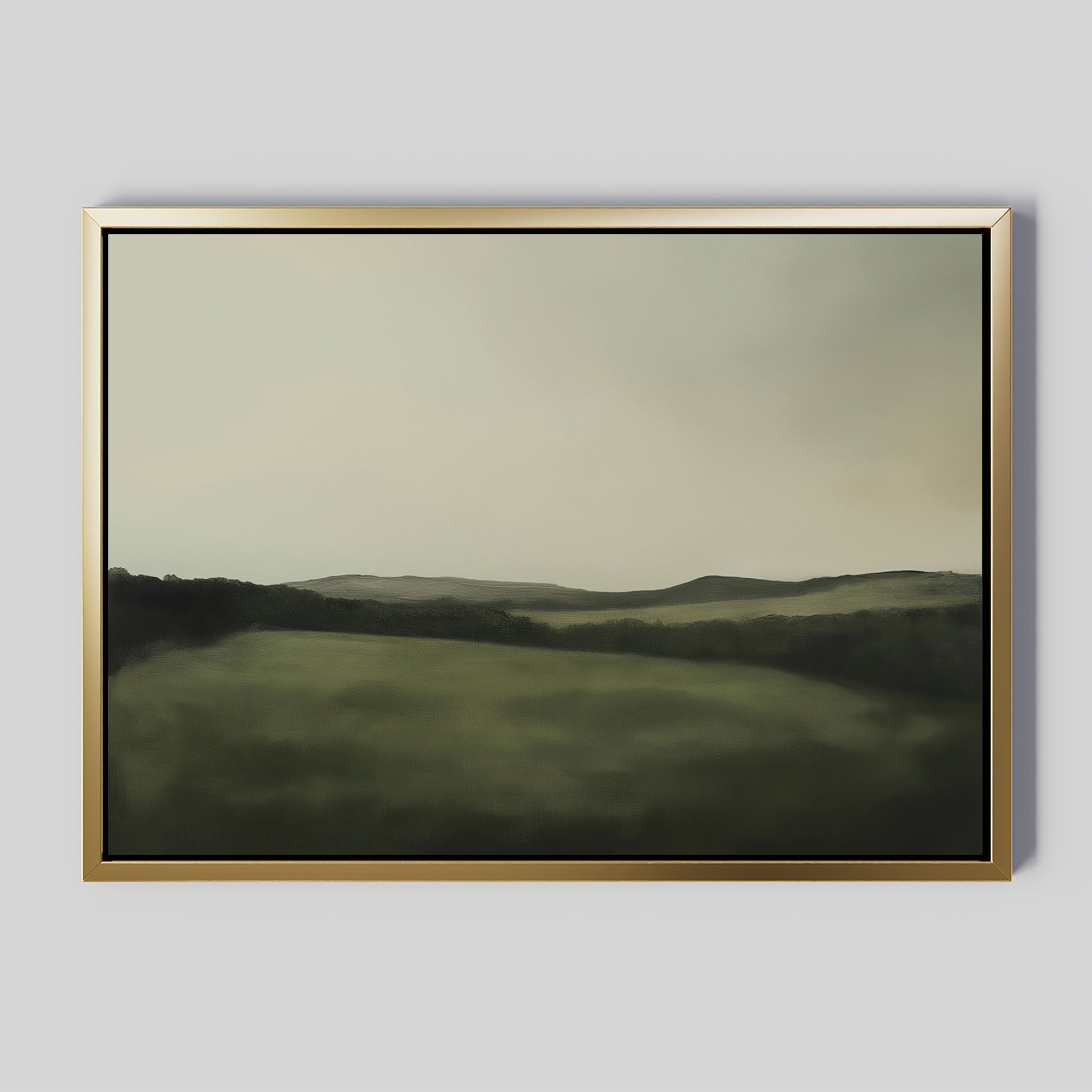 Whispering Hills at Twilight – green landscape canvas wall art print by Aspire Prints