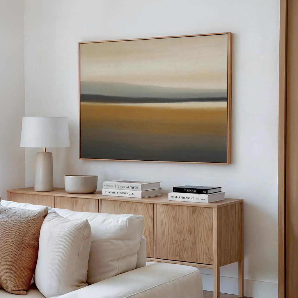 Whispers of the Ochre Plains – golden yellow desert canvas wall art print by Aspire Prints