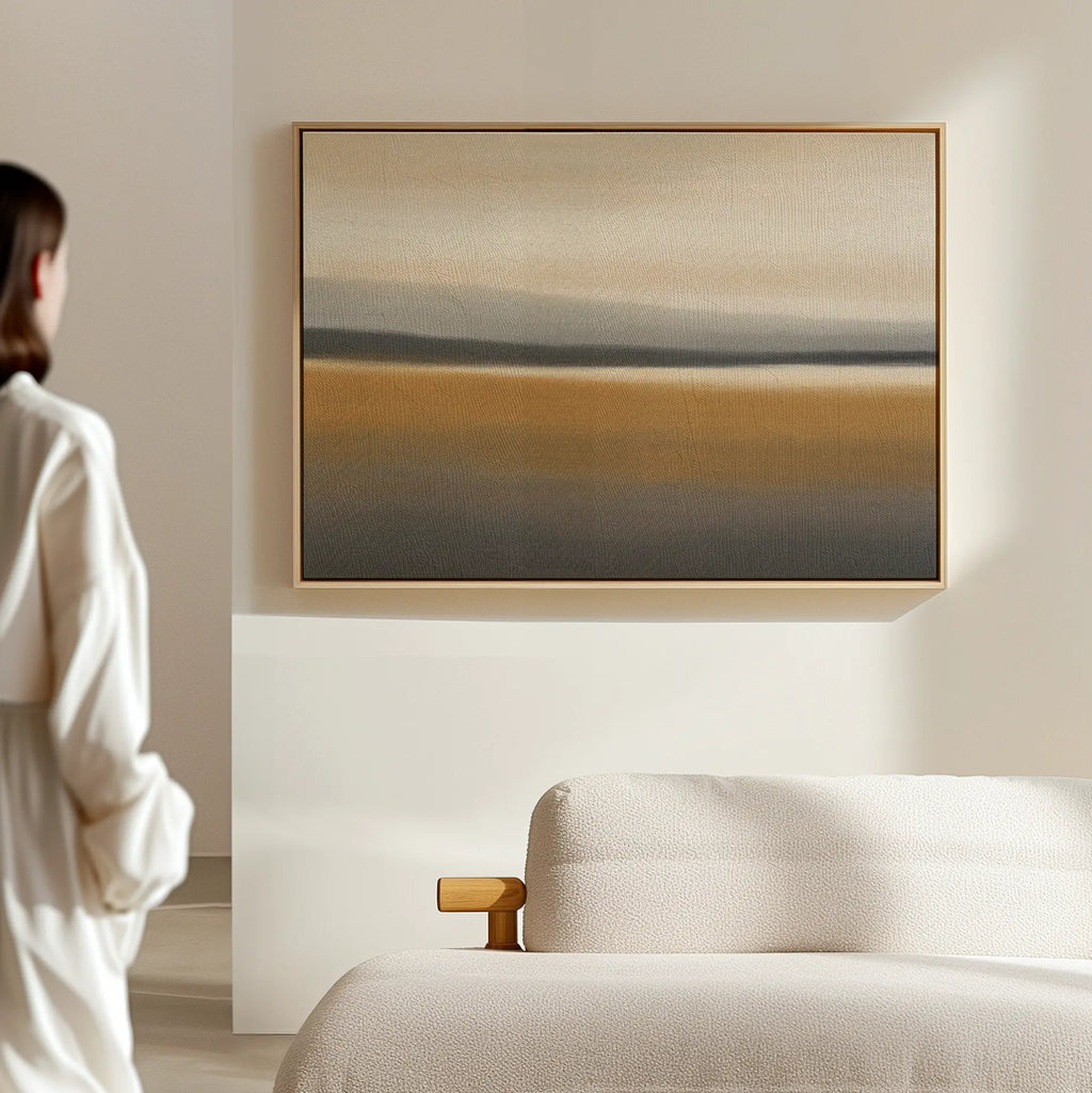 Whispers of the Ochre Plains – golden yellow desert canvas wall art print by Aspire Prints