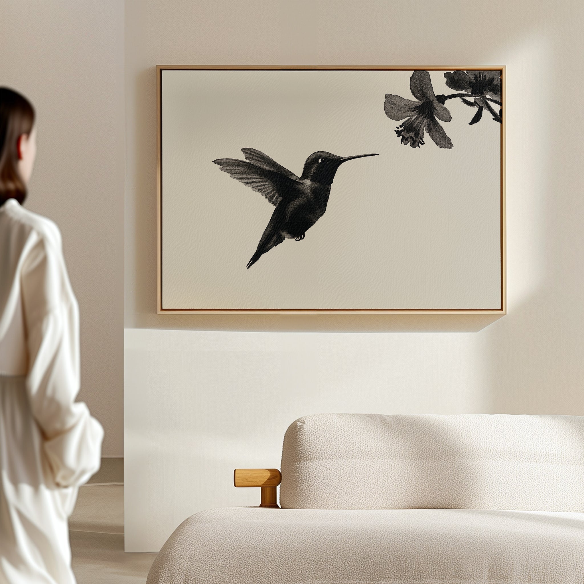 Whisper of Wings Canvas Print – neutral-toned wildlife canvas wall art print by Aspire Prints