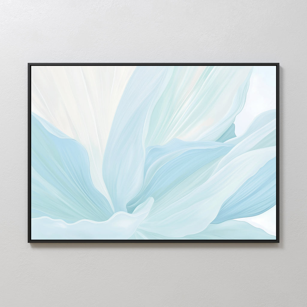Whispers of Frost – blue botanical canvas wall art print by Aspire Prints