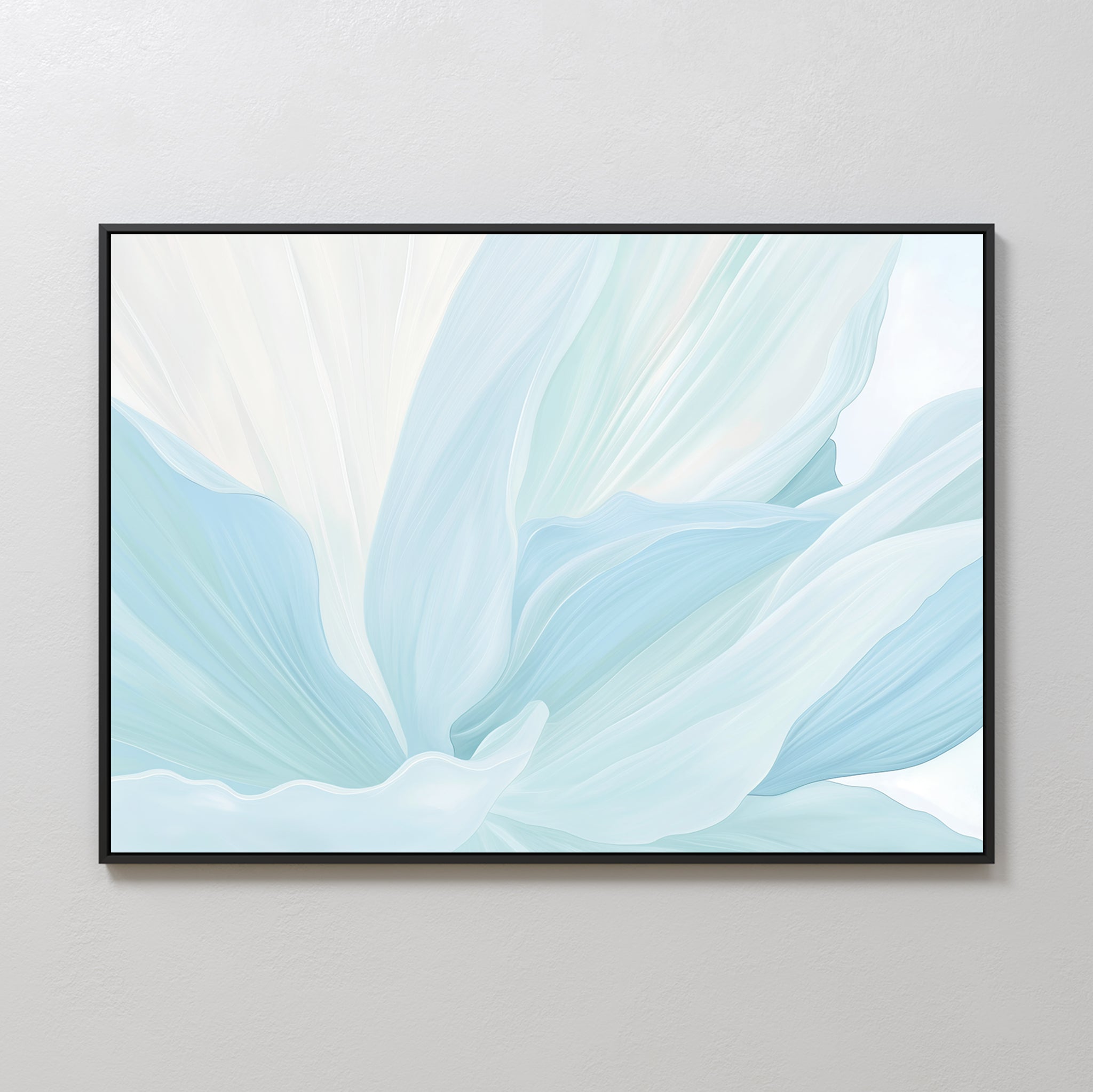 Whispers of Frost – blue botanical canvas wall art print by Aspire Prints